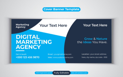Professionell digital marknadsföringsbyrå för Facebook Cover Vector Banner
