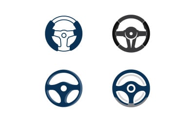 Autó kormánykerék logó illusztráció vektor V10