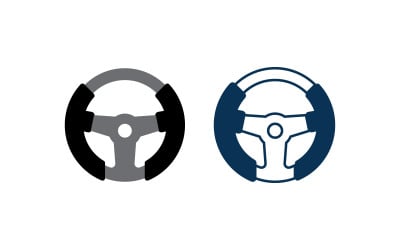 Auto stuurwiel logo illustratie vector V3