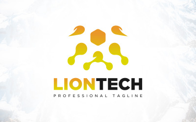 Conception de logo de technologie de puissance de lion