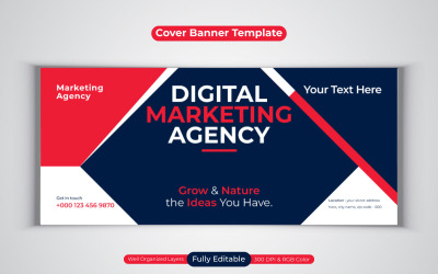New Professional Digital Marketing Agency Social Media Banner Template For Facebook Cover Design