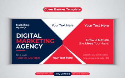 Professional New Digital Marketing Agency Social Media Banner For Facebook Cover Template