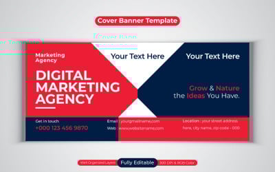 Professionell ny digital marknadsföringsbyrå Design för sociala medier banner för Facebook-omslag