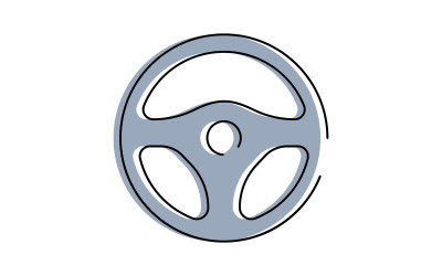 Vecteur d&amp;#39;illustration de logo de volant de voiture V4