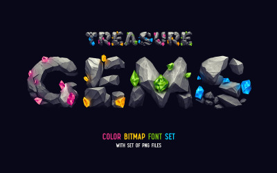 Gemas do Tesouro - Fonte Color Bitmap