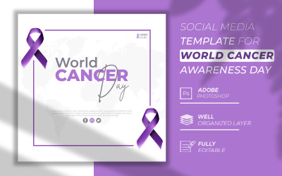 Giornata mondiale contro il cancro 3d Minimo post sui social media