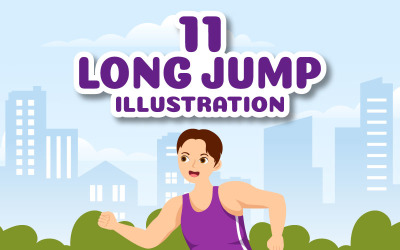 11 ilustración de deporte de salto de longitud
