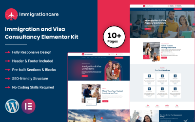 Immigrationcare - Иммиграционный и визовый консалтинг Elementor Pro Template Kit