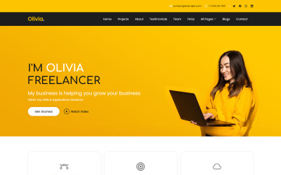 Olivia Freelancer HTML5 Duyarlı Web Sitesi Şablonu