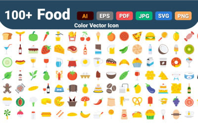 Icono de vector de color de alimentos | IA | EPS | SVG