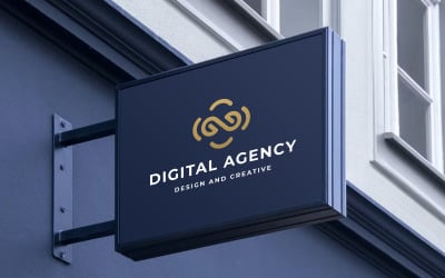 Modelo de logotipo profissional da agência digital