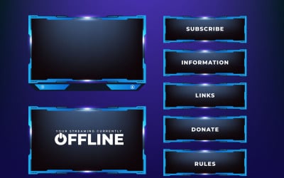Online streaming screen panel vector