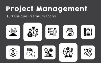 Project Management Unique Glyph Icons