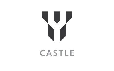 Castillo vector Logo icono Plantilla vector Diseño V1