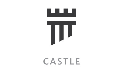 Castillo vector Logo icono Plantilla vector Diseño V3