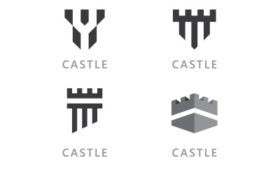 Castillo vector Logo icono Plantilla vector Diseño V5