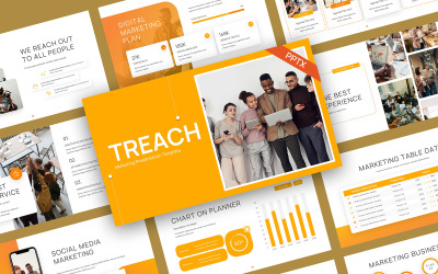 Modelo de PowerPoint de Marketing de Negócios Treach