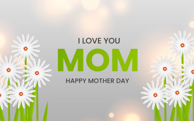 Mothers day greeting card design lighting background with floral idea