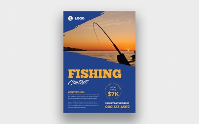 Шаблон дизайну флаєра для риболовлі v6