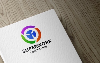 Шаблон логотипа Super Work Pro