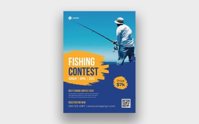 Sjabloon voor het ontwerpen van flyers voor vissen v7