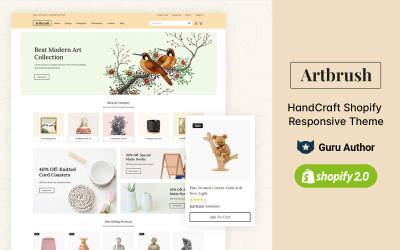 Artbrush - Handgemaakte kunstwinkel Shopify 2.0 responsief thema
