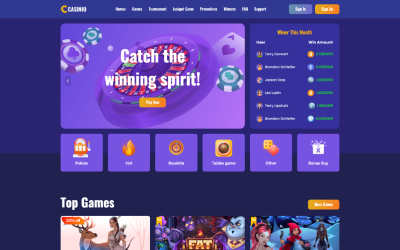 Casinio – Online kaszinó HTML sablon