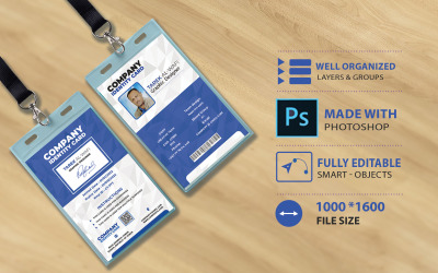 Design de Cartão de Identidade Corporativa Azul