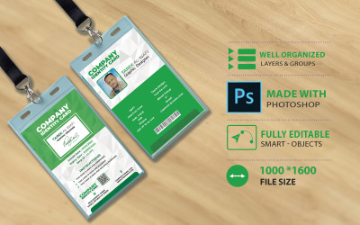 Diseño de tarjeta de identidad corporativa verde
