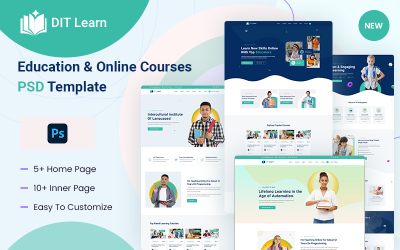 DIT-Learn oktatási és online kurzusok PSD-sablonja