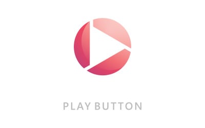 Speel vector logo icoon. Ontwerpsjabloon voor videopictogram. Muziekspeler V6