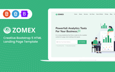 Zomex - modelo de página de destino HTML criativo Bootstrap 5