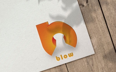 吹 B 字母 3D 标志模板