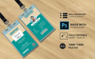 Corporate Identity Card Template Design -Türkis