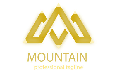 Dağ M harfi Logo Şablonu