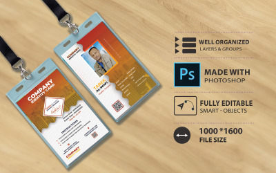 Diseño de plantilla de tarjeta de identidad corporativa - Amarillo