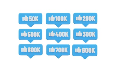 Like React 3D Rendering Vector Illustratie Transparant Element