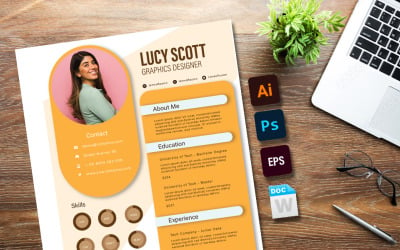 Lucy Scott -Morden Professional Resume Template | Možnost tisku