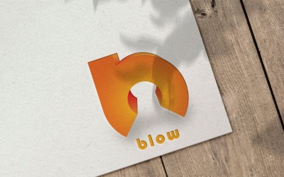 Modelo de logotipo 3D de letra B de sopro