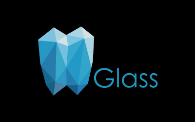 Modelo de logotipo de vidro digital