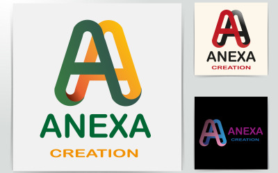 Plantilla de logotipo de carta A de creación de Anexa