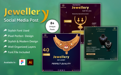 Smycken - Designmall för inlägg för sociala medier