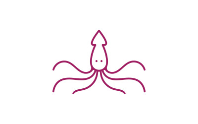 Calamar logo icono vintage vector ilustración diseño V2