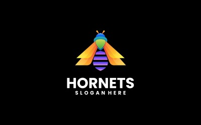 Красочный шаблон логотипа Hornet Gradient 1