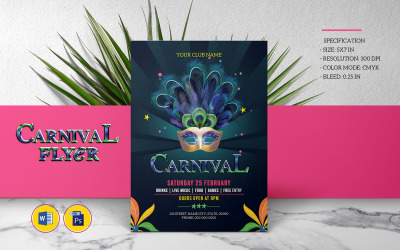 Carnival Party Flyer Utskrivbar mall