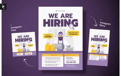 Cashier Job Hiring Flyer Template