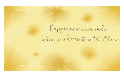 Fondo amarillo con mensaje inspirador sobre la felicidad