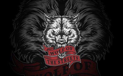 Logo grafico del lupo delle strade