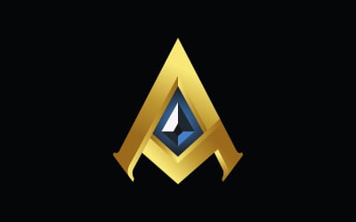 Marque de luxe Golden A Letter Logo