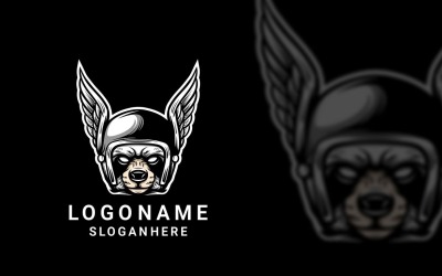 Racoon Rider Head Grafik Logosu